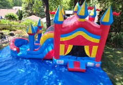 Carnival Wet Dry Bounce House w/Double Slide