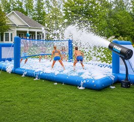 33 FT Inflatable Volleyball and Water Soccer Court with Foam Cannon add on