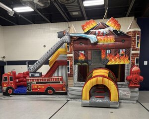 🔥🚒 Fire Truck Bounce House with Wet or Dry Slide! 🚒🔥