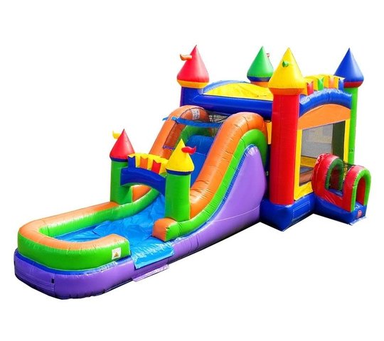 Rainbow Bounce House Combo Wet or Dry