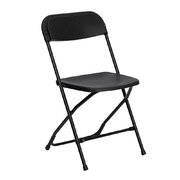 Folding Plastic Black Chairs (Delivery only available along with an inflatable rental) 