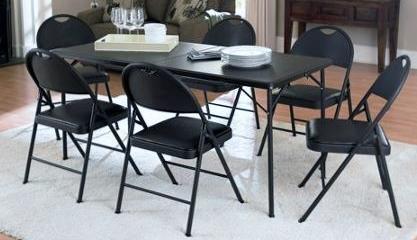 1 (6 Ft) Table & 6 Black Chairs set