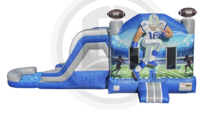 Football Combo with Dual Lane Slide & Pool