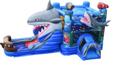 Shark Combo with wet/dry slide & Inflated Splash Landing