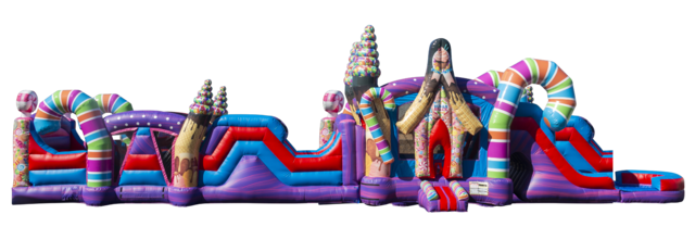 Sugar Rush Combo Obstacle Course w/ Dual Wet/Dry Slides & Pool