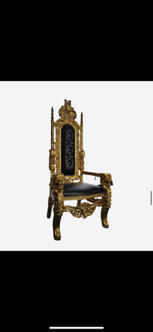 Black and Gold Throne chair 