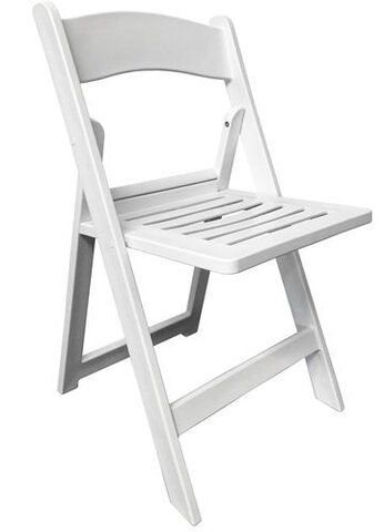 White Resin Folding Chair (slatted)