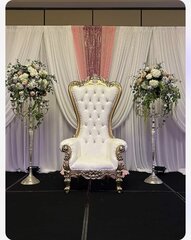 Throne Chair ( white/ Gold )