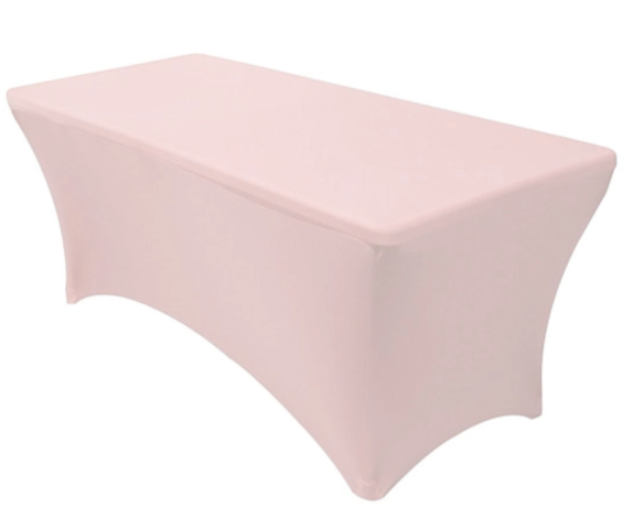 8 Ft Rectangle Spandex Table Cover-Pink