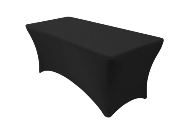 8 Ft Rectangle Spandex Table Cover- Black