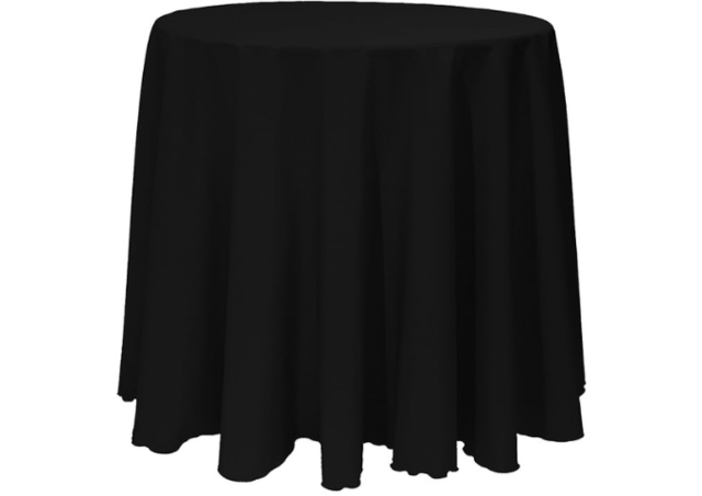 Black 120 Inch Polyester Tablecloth