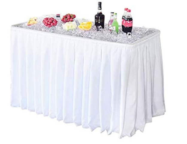 4 Ft Chill and Fill Table With White Skirt