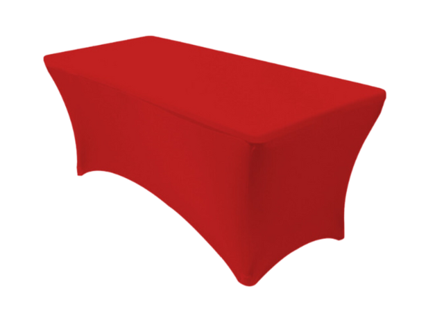 6Ft Rectangle Spandex Table Cover- Red