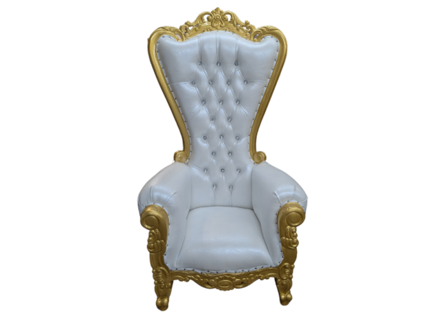 Throne Chair Gold on White