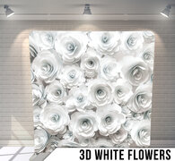 3D White Flowers Backdrop