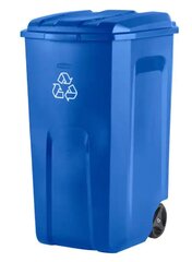 45 Gal. Vented Blue Wheeled Recycling Trash Can With Lid