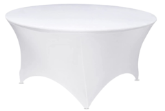 5FT Round Spandex Table Cover - White