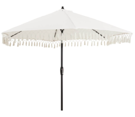9 Foot White Market Umbrella With Base