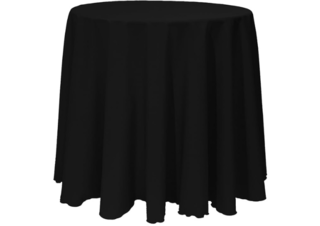 120' Round Black Polyester Tablecloth