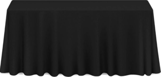 90' X 156' Black Polyester Tablecloth