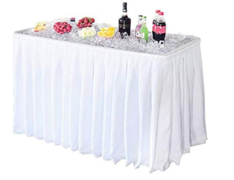 4 Ft Chill and Fill Table With White Skirt