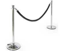 Chrome Stanchion Posts with Black Rope