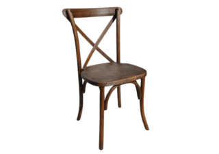 Cross Back Chair - with burlap cushion 