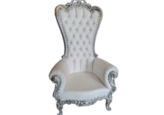 Sweetheart Throne Chair - White/Silver