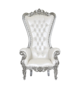 White and Silver Throne Chair