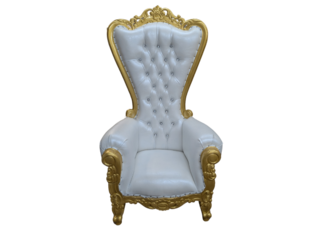 Sweetheart Throne Chair - Gold/White