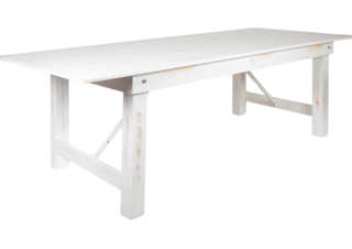 8 Ft White Washed <br>Farmhouse Table