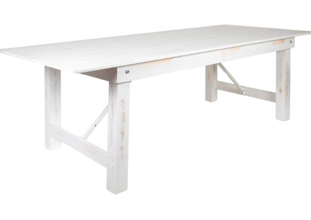 8 Ft White Farmhouse Table