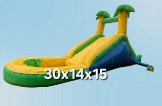 30ftx14ftx15 Tropical Water Pool Slide