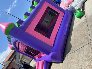 Pink bounce house 