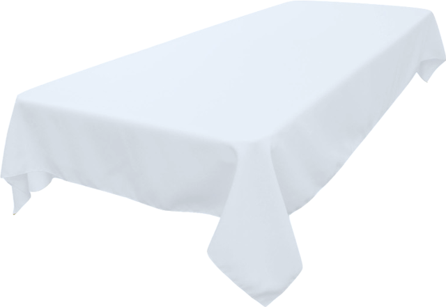 White Polyester 60x120in Rectangle Tablecloth