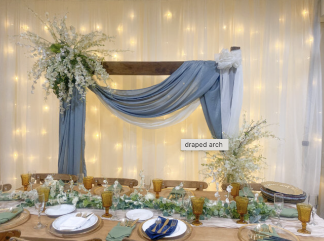 Draped Arch Backdrop Package