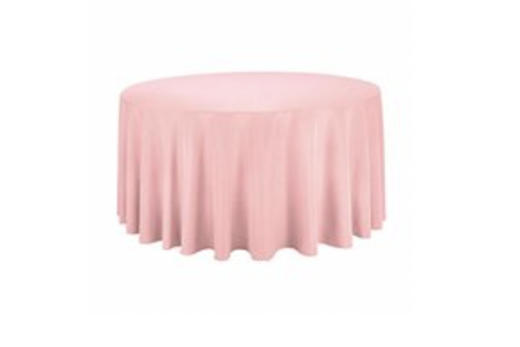 Blush Pink 120in Round Table Linen (Fits our 60in Round Table to the Floor)