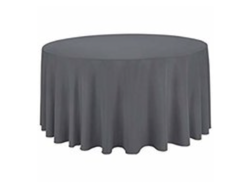 Charcoal Grey 132in Round Table Linen (Fits our 72in Round Table to the Floor)