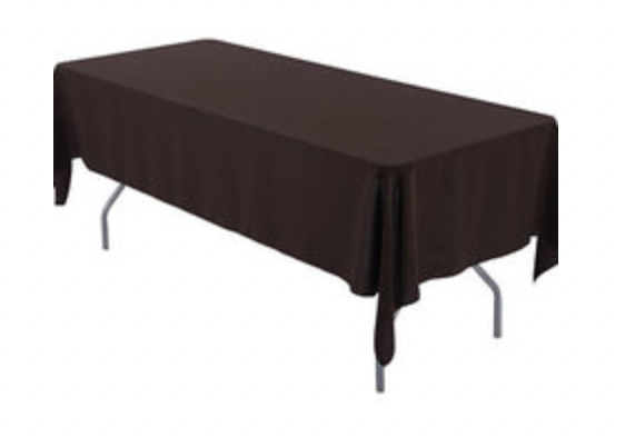 Chocolate Polyester Linen 60x96in (Fits Our 6ft Rectangular Table Half Way to the Floor)