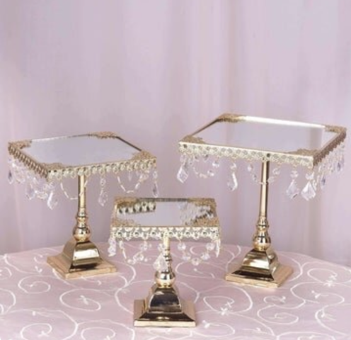 Gold Square Cake Stand (Set of 3)