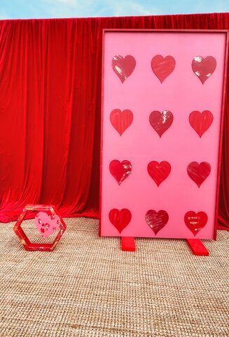 Pink and Red Hearts backdrop