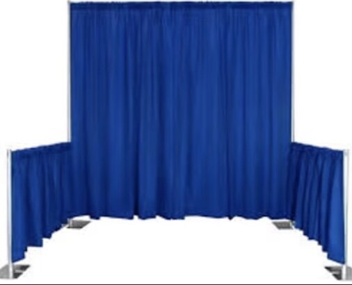 Blue Pipe and Drape booth