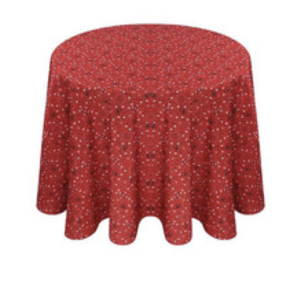 Red Bandana Polyester 108in Round Table Linen (Fits Our 48in Round Table to the Floor)