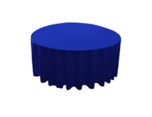 Royal Blue Polyester 108in Round Table Linen (Fits Our 48in Round Table to the Floor)