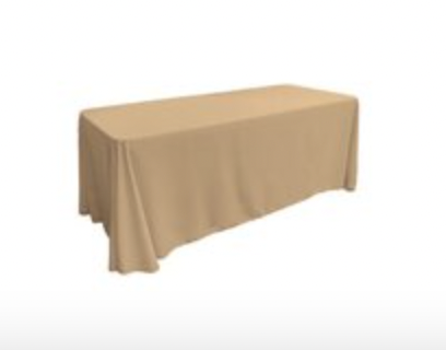 Sand Polyester Linen 90x156in (Fits Our 8ft Rectangular Table to the Floor)