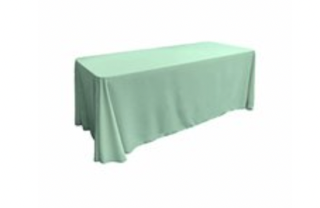 Tiffany Blue Polyester Linen 90x156in (Fits Our 8ft Rectangular Table to the Floor)