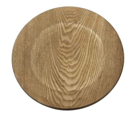 Walnut Faux Wood Charger Plate