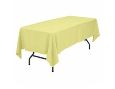Yellow Polyester Linen 60x96in (Fits Our 6ft Rectangular Table Half Way to the Floor)