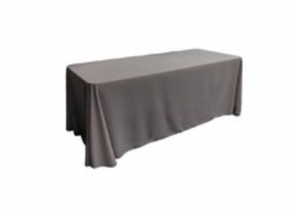 Charcoal Polyester Linen 90x132in (Fits Our 6ft Rectangular Table to the Floor)