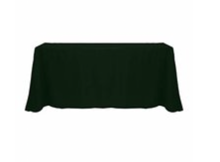 Forest Green Polyester Linen 90x156in fits our 8ft Rectangular Table to the Floor